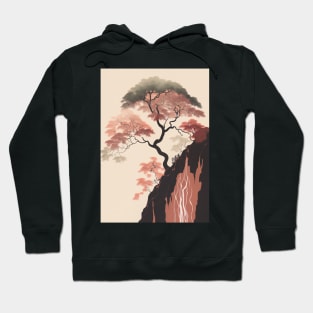 The Japanese Maple's Perch: A Pastel Oasis Hoodie